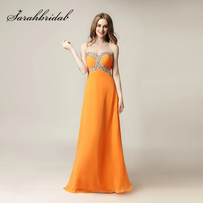 

Sexy Sweetheart A-Line Prom Dresses Long Empire Chiffon Pleat Sequined Evening Party Gown Cheap Prom Lace Up Back Dress OS129