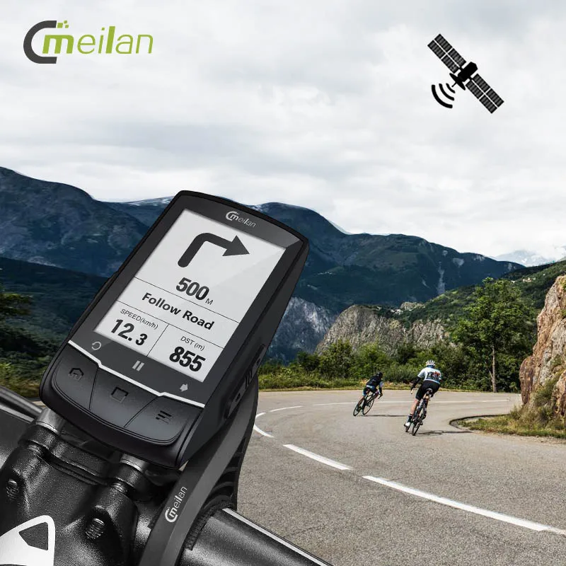 Meilan M1 велосипед gps компьютер gps навигация для велосипеда Bluetooth Спидометр соединяется с монитором Cadence/HR(не включает
