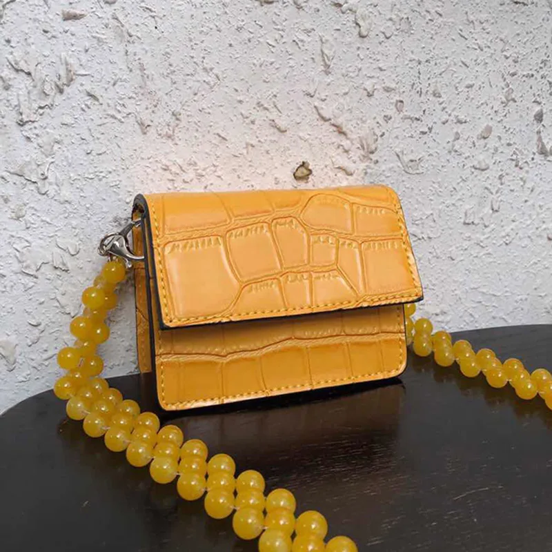 

Crocodile Pattern Crossbody Bags For Women 2019 Small Pearl Handbag Small bag PU Leather Hand Bag Ladies Designer Evening Bags