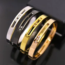 Moda Chapado En Oro Rosa 3 de Cristal Pulseras Del Encanto Para Las Mujeres Pulseras y Brazaletes Joyería Amor Pulsera Femme Hombres de Joyería de Moda