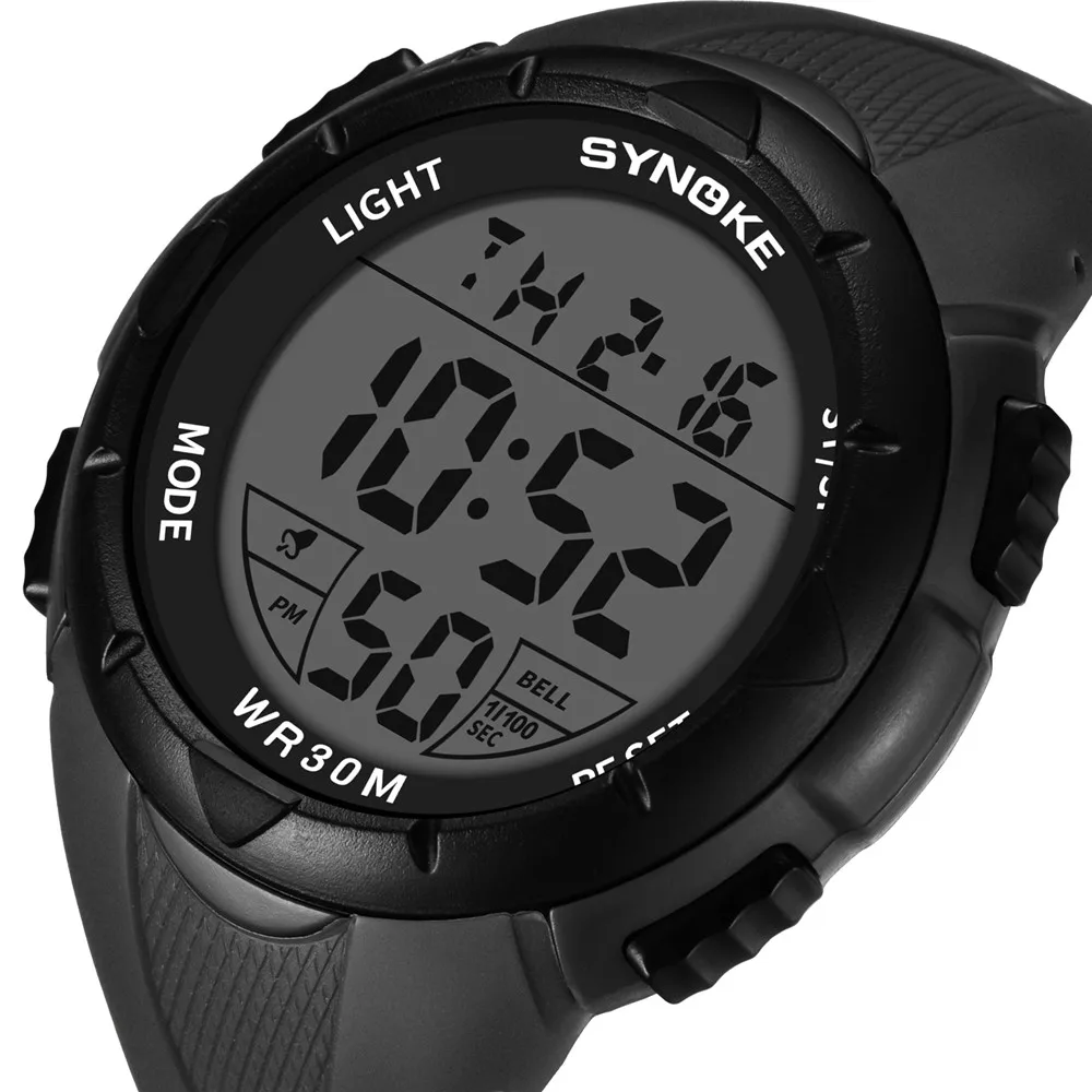 SYNOKE водонепроницаемые спортивные часы для мужчин светящиеся цифровые наручные часы модные мужские электронные часы с хронографом и будильником мужские часы