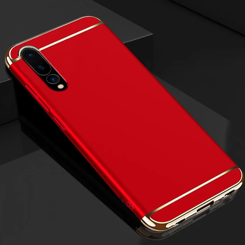 Xinwen Роскошный Жесткий Пластиковый чехол на заднюю панель телефона, чехол, чехол для huawei p20 pro p 20 plus p20pro черный синий аксессуары - Цвет: Red