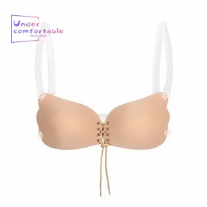 

Newest Mutli-Function Plus Size A-F Cup Invisible Silicone Women Bra With Straps For Low Collar Dress Top