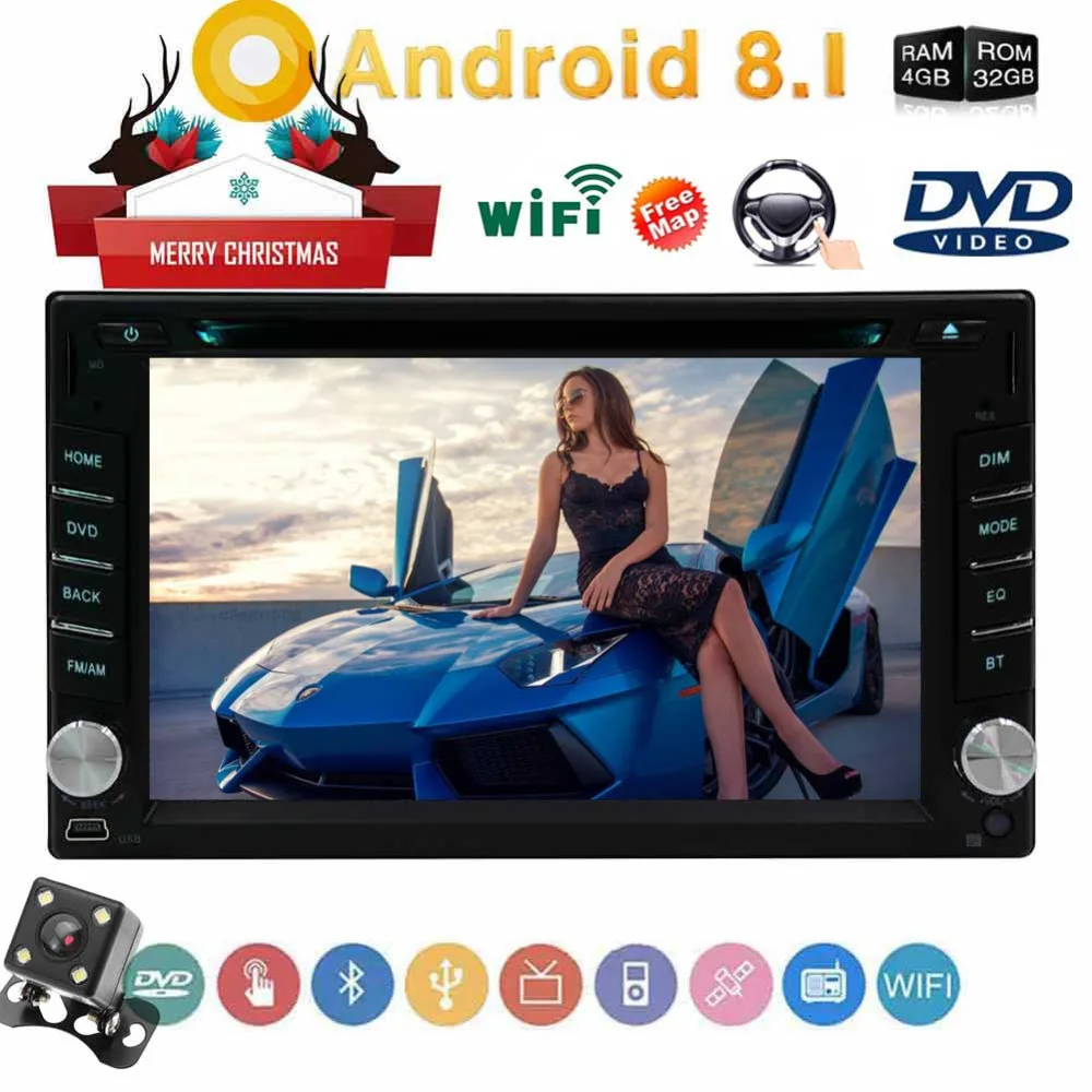 

Support USB/SD/Bluetooth/1080P 2 din 6.2 inch Capacitive Touch Screen Car Radio Stereo in Dash Octa Core Android 8.1 Oreo 2din