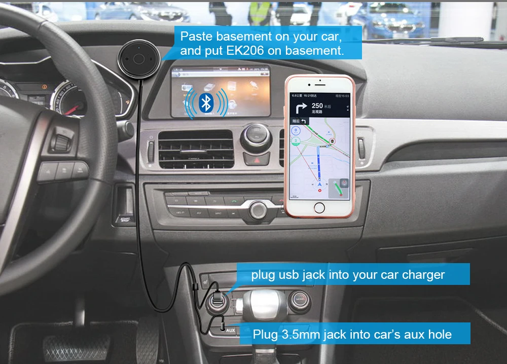 Fdoman Авто 3 5 мм разъем AUX bluetooth адаптер автомобильный комплект свободные руки аудио