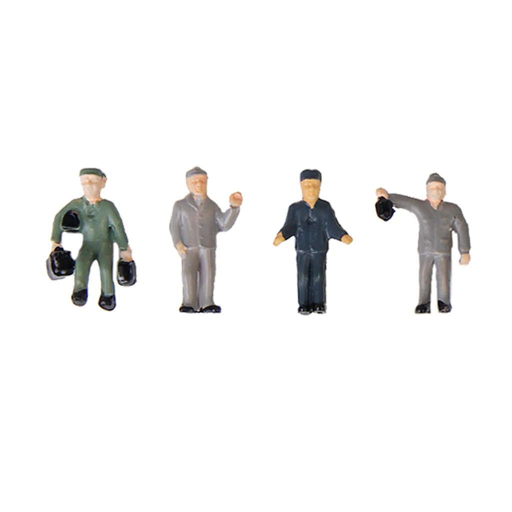 25pcs Model Train Track Railroad Worker People Figures With Tools 1:87 HO Scale