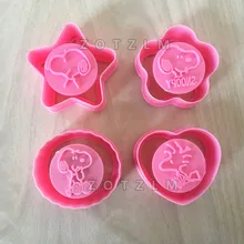 4 штуки в партии Пластик Формочки мультфильм животных собака шаблон торт украшения инструменты Кондитерские печенье плесень SLP148