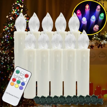 

90pcs LED Candle Beautiful Multicolor lighting Time program Flameless Light Merry Christmas Party Decor Remote Control