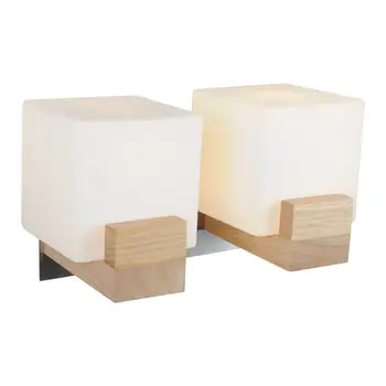 

2017 European Technology Rubber Wooden Products Two Square Glass Professional Art China Post Free family study bedroom Wall Lamp