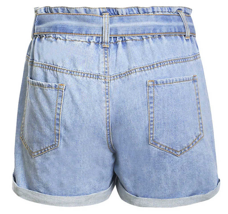 Light-Blue-Paper-Bag-Waist-Denim-Shorts-LC786104-4-4