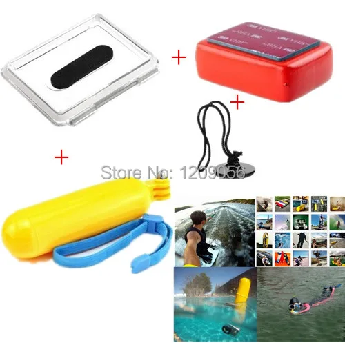 

Handheld Bobber Monopod + Floating With 3M Adhesive+ Waterproof Backdoor Case + Safety clasp For Gopro Hero 3 Camera