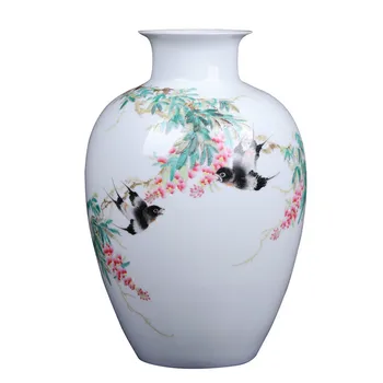 

Jingdezhen Famous Master Hand-painted Fine Porcelain Ultrathin Flower Vases Home Office Decor Collection Vases