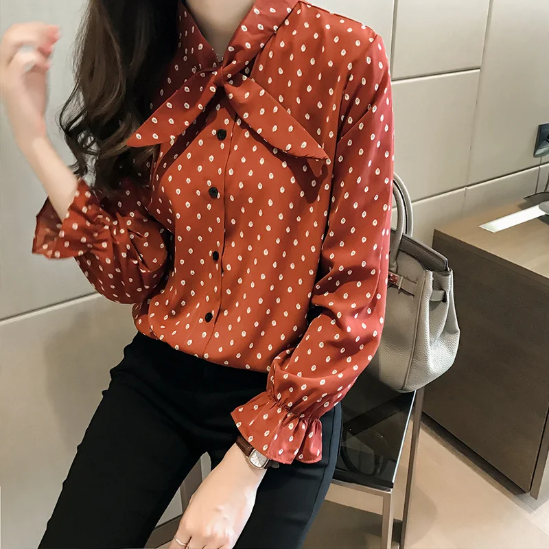 Women's Shirt Fashion Woman Blouses 2018 Long Sleeve Shirt Women Polka Dot Shirts Casual Ladies Tops Print Blouse Plus Size 4XL Women's Shirt Fashion Woman Blouses 2018 Long Sleeve Shirt Women Polka Dot Shirts Casual Ladies Tops Print Blouse Plus Size 4XL