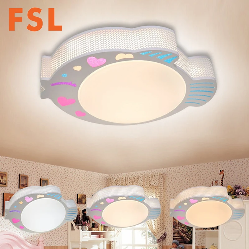 

FSL 24W Fish Acrylic LED Ceiling Light 3 Color Adjustable Cartoon Ceiling Lamp for Children's room Bedroom Eye Protection Decor
