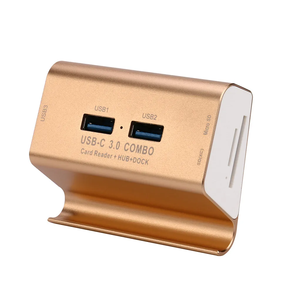 Горячая Распродажа 3 порта USB 3,0 концентратор SD Card Reader для SD/TF с подставкой для телефона Combo All-In-One High speed Card Reader 25
