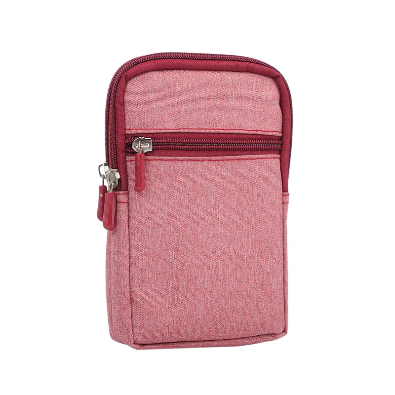 Универсальный джинсовый кожаный чехол для мобильного телефона с зажимом для ремня, поясная сумочка, чехол для HOMTOM HT17 HT20 HT3 HT5 HT6 HT7 HT10 HT3 pro - Цвет: Red