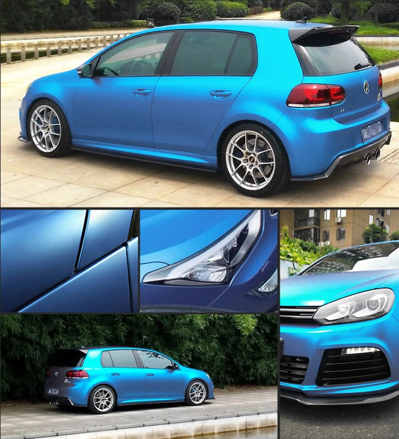 Light Blue Satin Metallic Vinyl Film Wrap-6