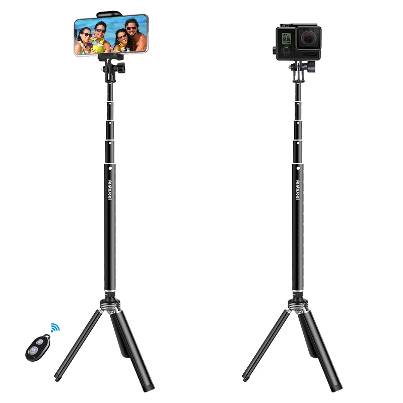 Выдвижная селфи палка bluetooth микрофон телефон монопод Штатив для Gopro 7 6 5 Экшн