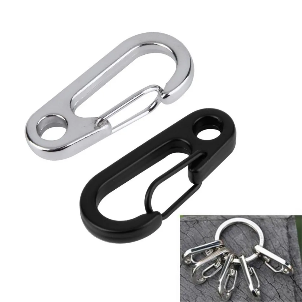

5pcs Spring Hooks Lock Hole D Shape Carabiner D-Ring Key Chain Keychain Clip Hook Outdoor Climbing Mountaineering Buckle