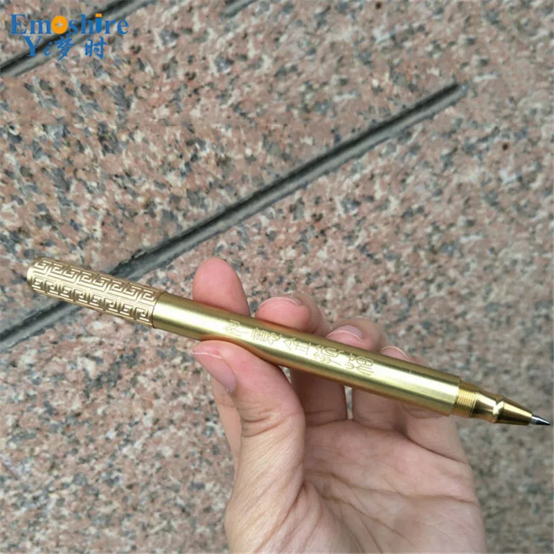 Emoshire Gold cuff stick pen pen handmade brass pen high - end gift metal signature pen original design (4)