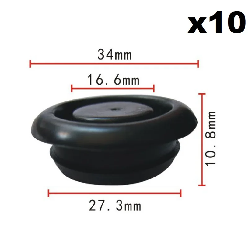10x Cab Soundproof Rubber Plug For Honda Nylon Retainer Clip Brand