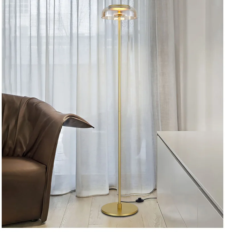 NORDIC GLASS LAMPSHADE LED FLOOR LAMP - led floor lamps