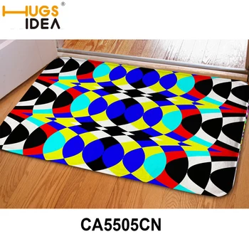 

HUGSIDEA 3D Geometric Colorful Carpet Mat Non-slip Warm Rugs for Home Living Room Kitchen Hallway Flanner Karpet Door Floor Mat