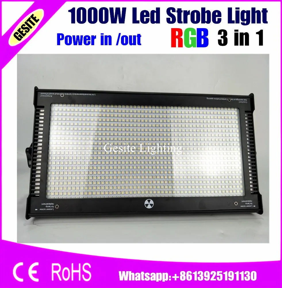 

Free Shipping 4pcs/lot 1000W Led RGB Strobe Light Professional Atomic 3000 LED Strobe Light
