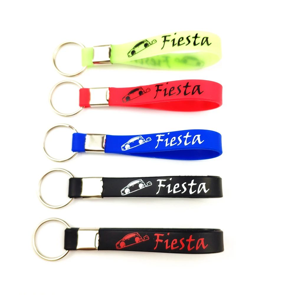 

Silicone Emblem Badge Car sticker Key Ring for Ford Fiesta 2009 2010 2011 2012 2013 2014 2015 2016 2018 Car Styling Auto