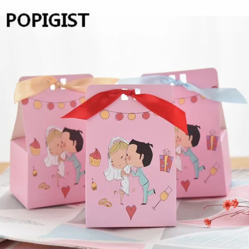 Creative Bride and Groom Korea Sweet Romantic Wedding Decoration Party Supplies Candy Chocolate Gift Box 50pcs | Дом и сад