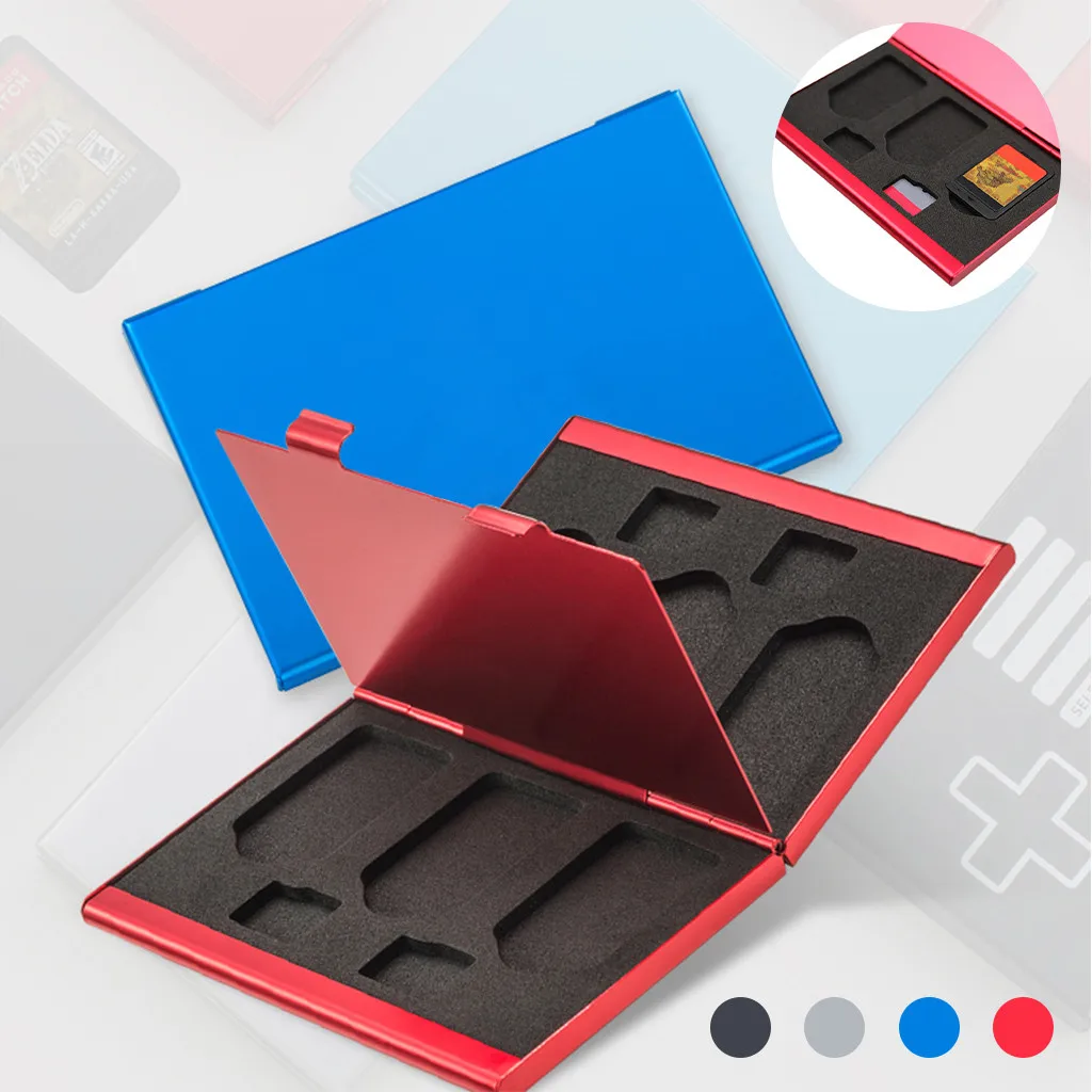 

For NS Game cassette storage Aluminum 10 in 1 Game Card Cartridge Case Holder Storage Box for NS Switch 712+