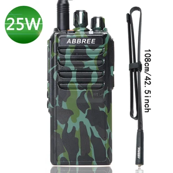 

Abbree AR-25W 25W High Power Walkie Talkie UHF 400-480MHz 10Km Range Radio 4000mAh Battery + Foldable CS Tactical Antenna