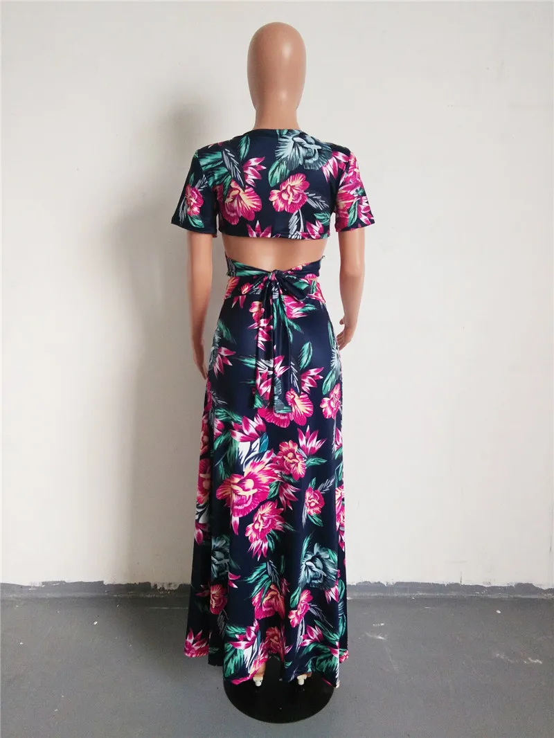 floral print skirt 2 piece set-1