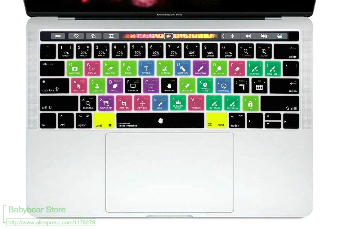 Чехол для клавиатуры с горячим клавишами Macbook Pro 13 &quot15&quot новейший 2017/2016 сенсорной