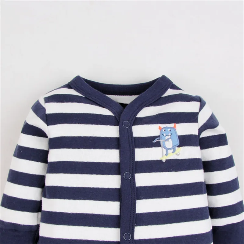 Одежда для сна для маленьких мальчиков мягкая хлопковая одежда в полоску с пуговицами спереди для маленьких мальчиков 3-12 месяцев