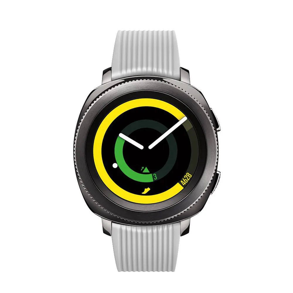 Полосатый Мягкий силиконовый ремешок с черной стальной пряжкой для Samsung Gear Sport S