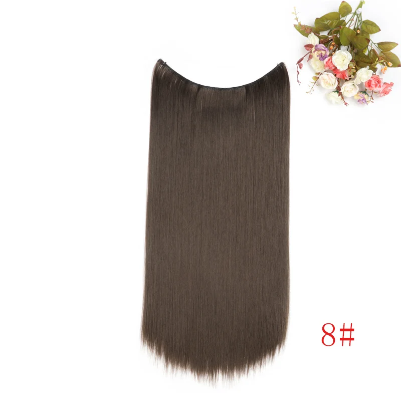 MERISI волосы 24 дюйма натуральные не заколки для волос для наращивания Длинные Синтетические рыбий линии прямые волосы для наращивания Seet невидимые волосы - Цвет: P4/24