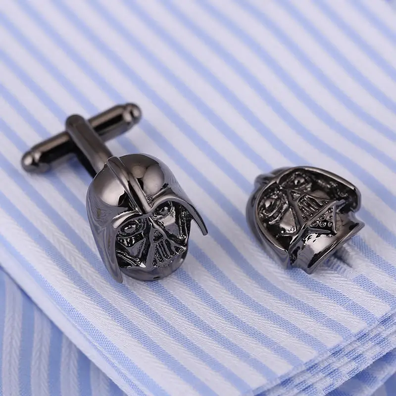 

VAGULA Super hero Cuff links Sparta Hero Cufflinks High end Movie Star Wars Darth Vader Mask Links Gemelos Men Jewelry 300