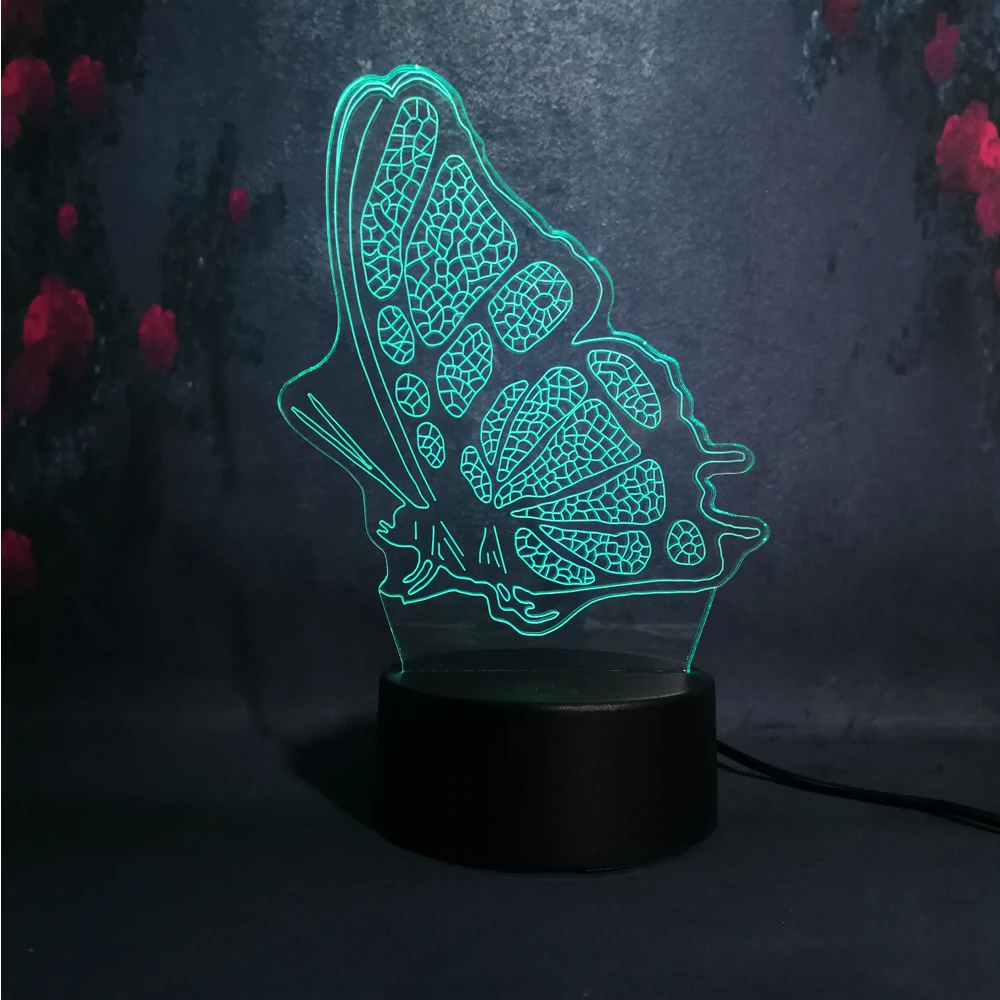 3D LED бабочка USB лава лампа ночник для спальни декор сна в форме животного