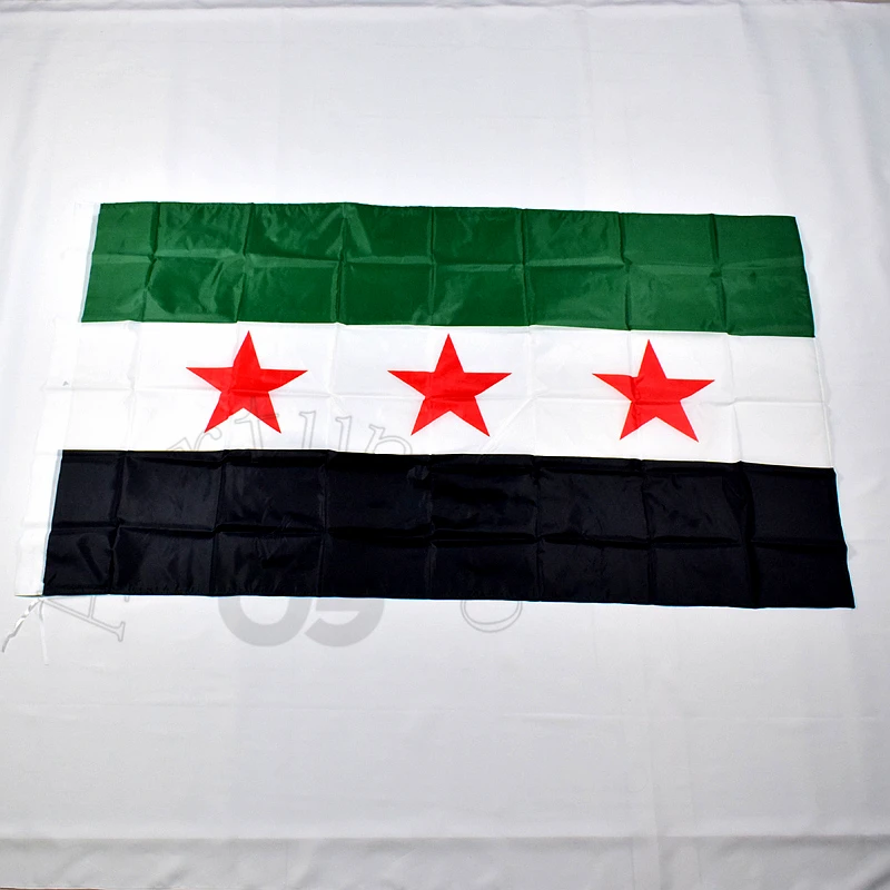 Syria 90*150cm The Syrian Arab Republic Syrian three star flag Banner 3x5  Foot Hanging Home Decoration flag