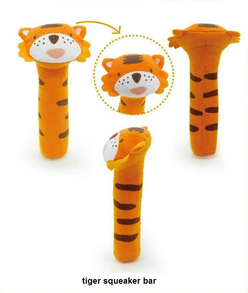 Beli Baru Bayi Rattle Mainan Bibi Bar Hewan Squeaker Mainan Bayi Boneka Tangan Pencerahan Plush Boneka 8 Desain KF983