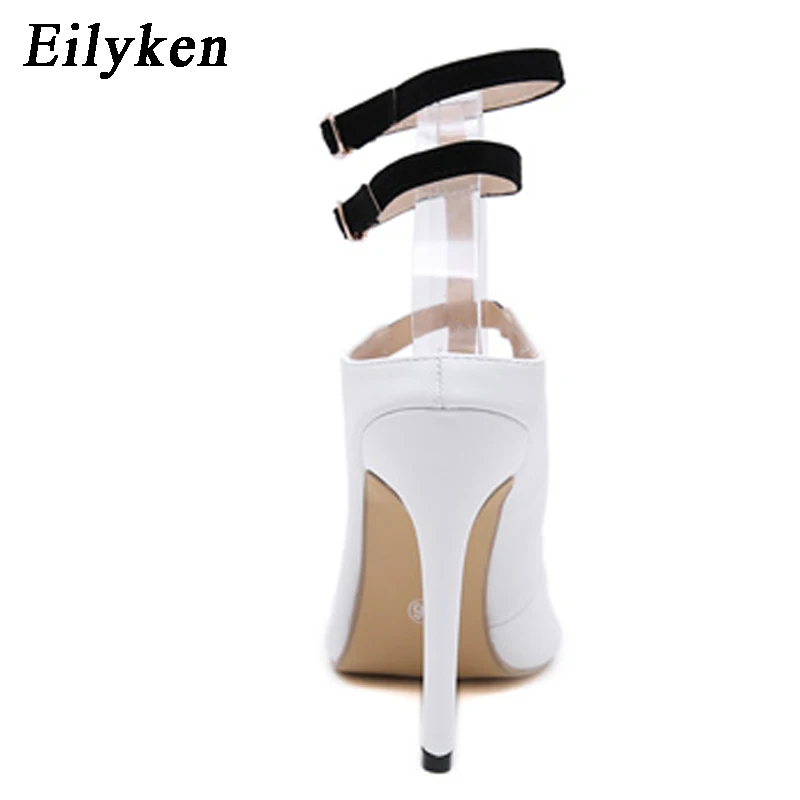Eilyken Gladiator Women Pumps Fashion Buckle Strap Pointed Toe High Heels Lady White Wedding Shoes Thin Heels Sandal Autumn