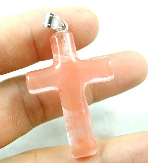 natural stone Quartz crystal Turquoises tiger eye cross charms Pendant for diy Jewelry making necklace Accessories 3