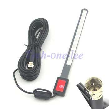 

20dbi Car Antenna F Male Plug VHF-H/UHF Dual Band Amplifier Signal Tuner Free Shipping