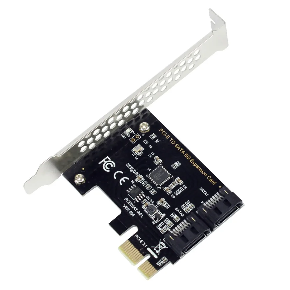 PCI-E адаптер карта PCI Express X16 к SATA3.0 7Pin 2 порта SATA III 6G контроллер расширения адаптер карта для ПК настольный WIN7/8