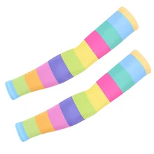 Дети Лето Защита от ультрафиолета ледяной шелк охлаждающий руку рукава печатных открытый солнцезащитный длинный рукав