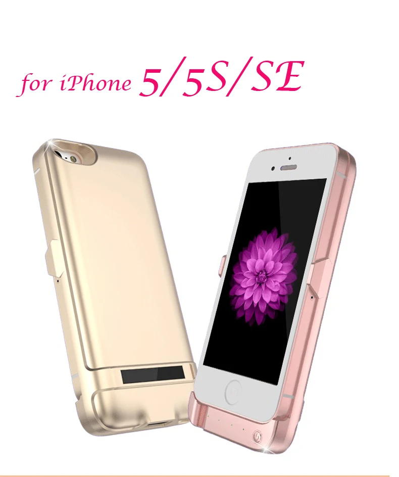 

6800MAH Battery Case for iPhone5 5s SE Backup Battery Wireless Charging Power Bank Portable external Charge Phone Case