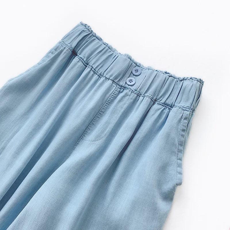 AcFirst Summer Cotton Tencel Women Fashion Blue Long Loose Pants Harem Pants Elastic High Waist Female Pants Cowboy Jeans AcFirst Summer Cotton Tencel Women Fashion Blue Long Loose Pants Harem Pants Elastic High Waist Female Pants Cowboy Jeans