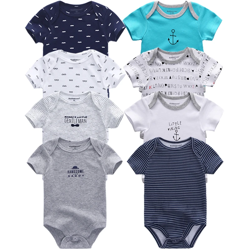 8 шт. Детский комбинезон nieuwe pasgeboren mannelijke baby vrouwelijke baby korte mouwen een stuk kleding babykleding producten