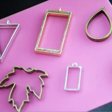 5 шт. геометрические полые прессованные цветы смолы пустые рамки Подвески Ювелирные изделия Поиск изготовления ручной работы ремесло плавающий медальон прямоугольник